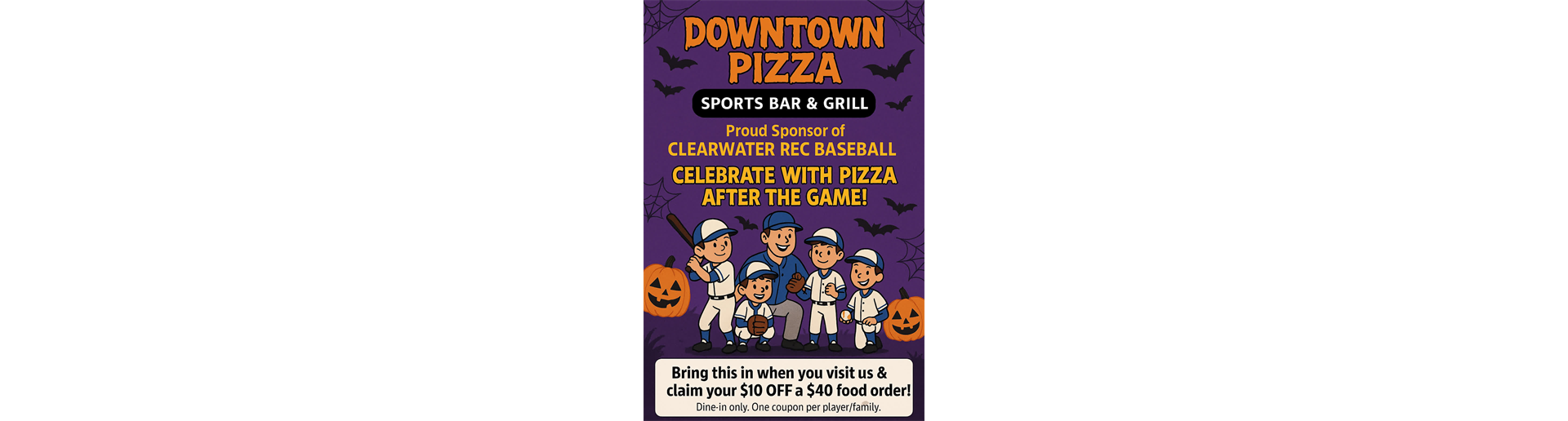 DOWNTOWN PIZZA AFTER THE GAME