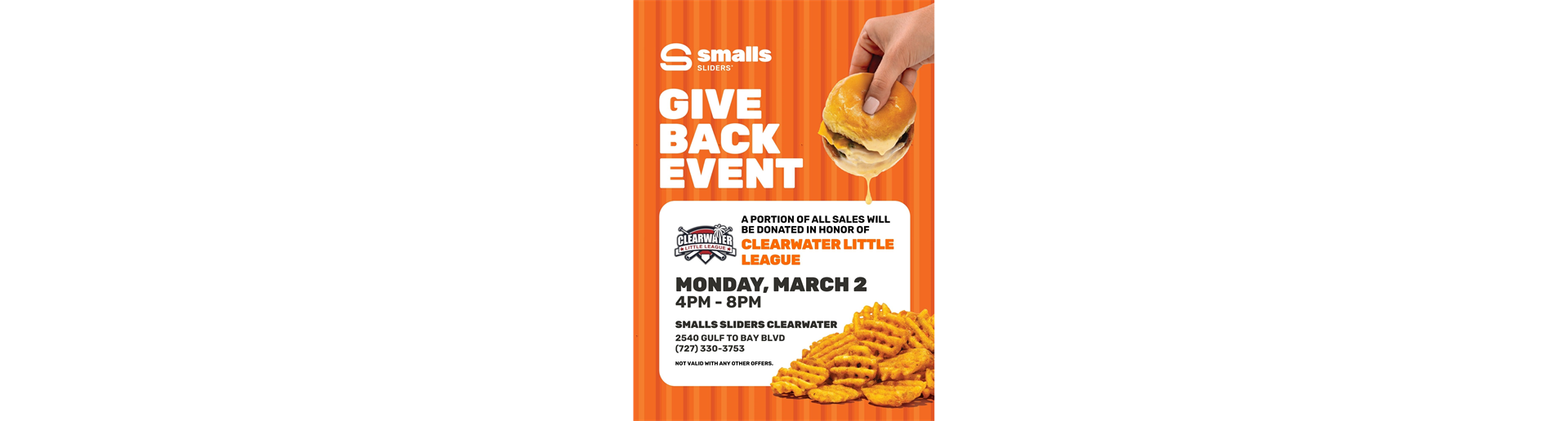 Smalls SLIDERS  GIVE BACK EVENT!!! 